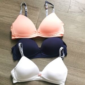 NWOT Nautica Girls padded training bras 3 pack. Size 34 A.